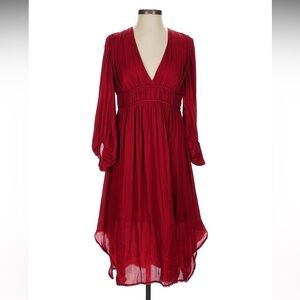 Halston Heritage Red Plunge Neckline Cocktail Dress in Size 4